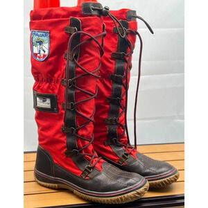 Pajar Women's Grip Zip Brown/Red Winter Boots Size 40 / US 9-9.5